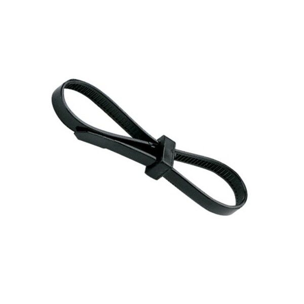 Cable Tie, 7 in L, 1-1/4 in Max Bundle Dia., Black, Nylon 6/6, 30 lb Strength, 1000 PK